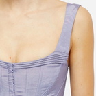Danielle Guizio Women's Taffeta Corset in Perriwinkle Mat Satin
