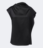 Sportmax Ruffled silk satin top