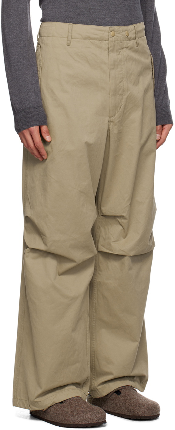 Beige Pleated Trousers