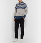 Howlin' - Before the Snowfall Fair Isle Mélange Wool Sweater - Blue