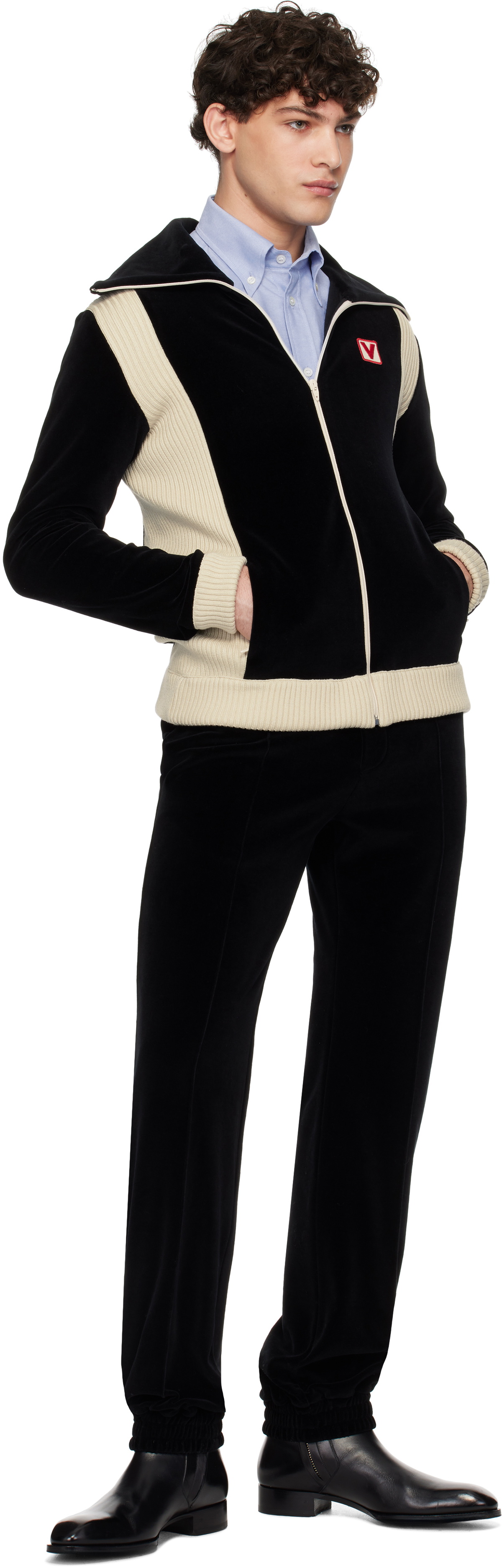 Valentino Black 'Chez Valentino' Patch Sweatpants