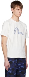 Evisu White 'Daruma Sticker' T-Shirt
