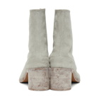 Maison Margiela Off-White Hairy Suede Tabi Boots