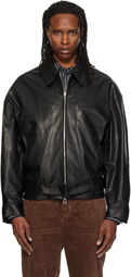 SOSHIOTSUKI Black Oiled Leather Blouson Jacket