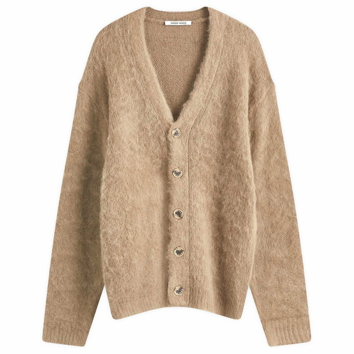 Photo: Wood Wood Men's True Mohair Cardigan in Acorn