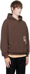 Palm Angels Brown Brushed Palm Tree Regular Hoodie