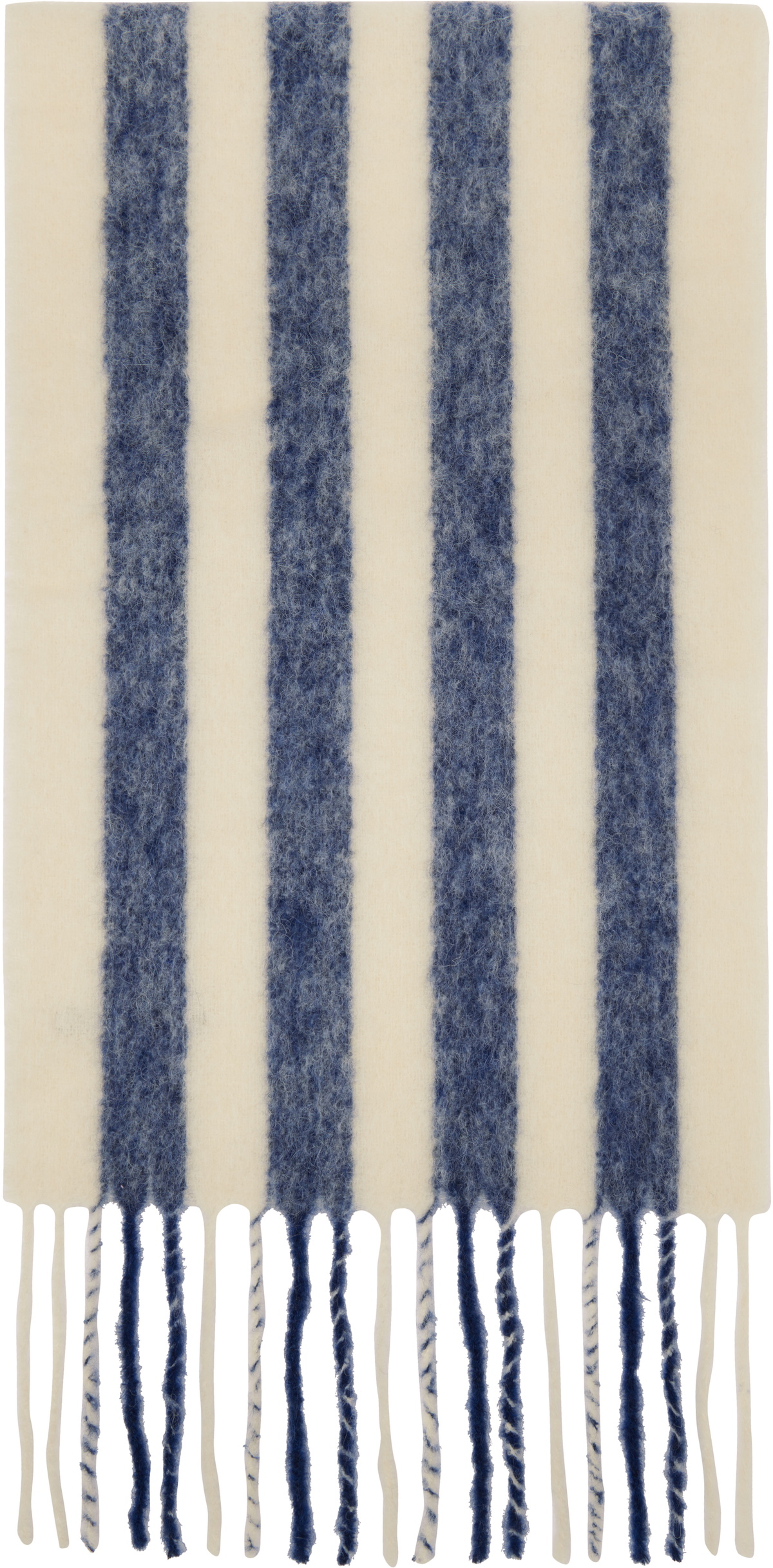 JACQUEMUS Off-White & Blue La Casa 'L'écharpe Carro' Scarf Jacquemus