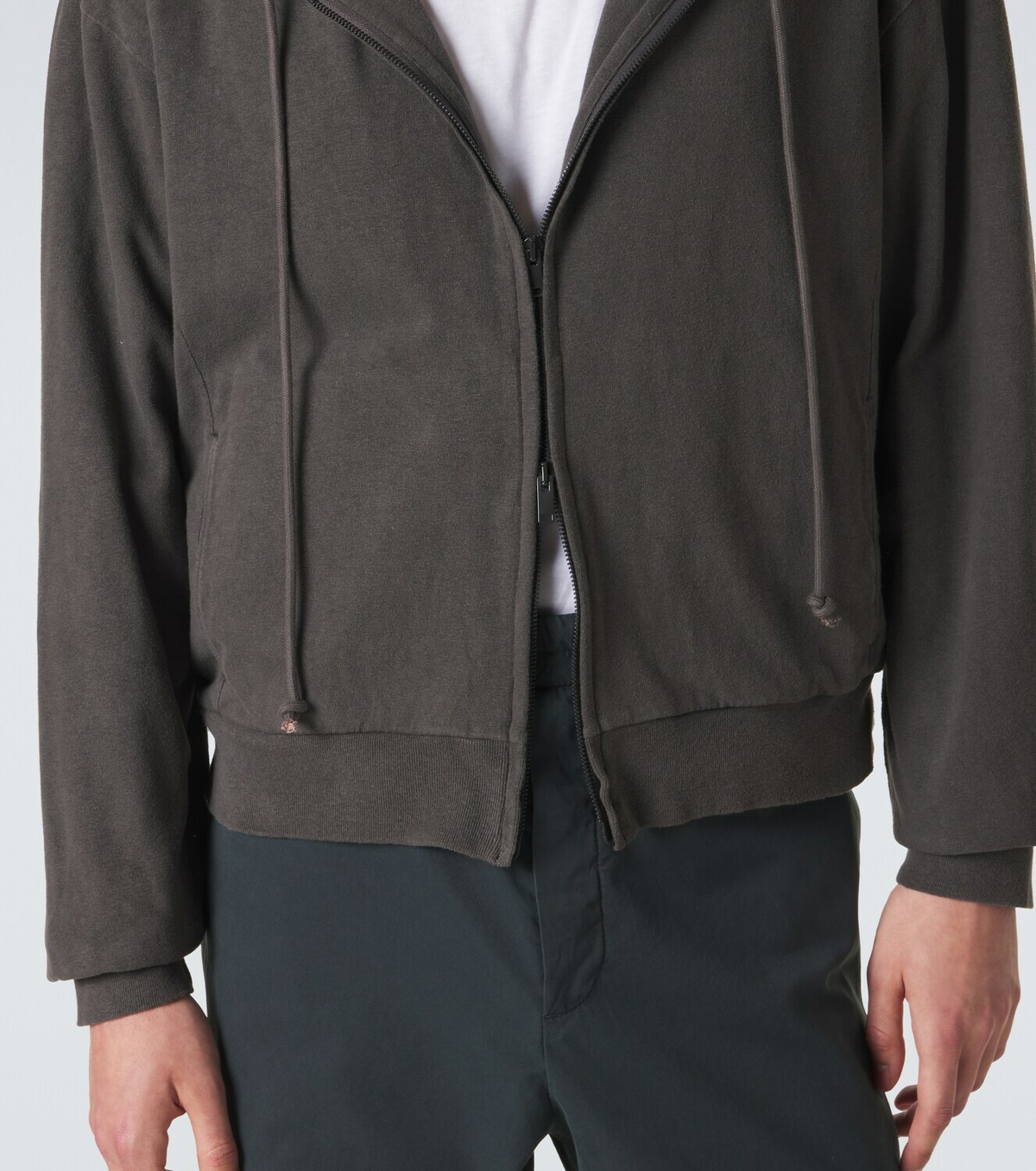 The Row Mabon cotton jersey zip-up hoodie