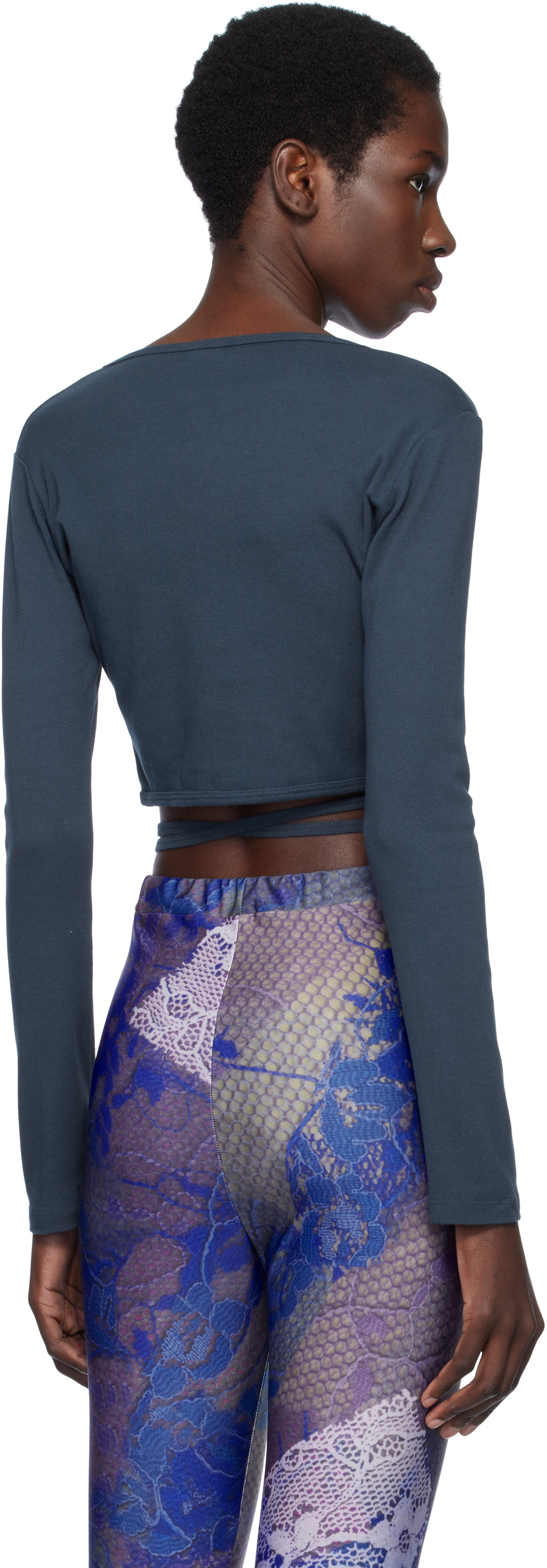Gil Rodriguez Navy Sarita Wrap Top