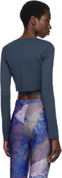 Gil Rodriguez Navy Sarita Wrap Top