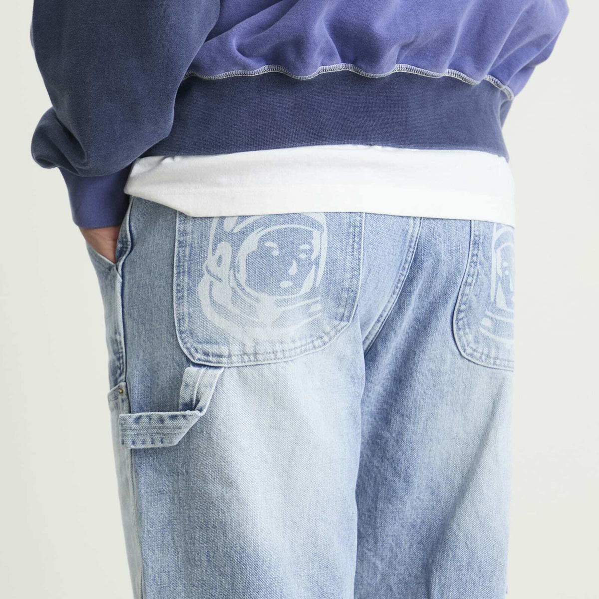 Billionaire Boys Club Men's Diamonds & Dollars Denim Pant in Light Wash Blue