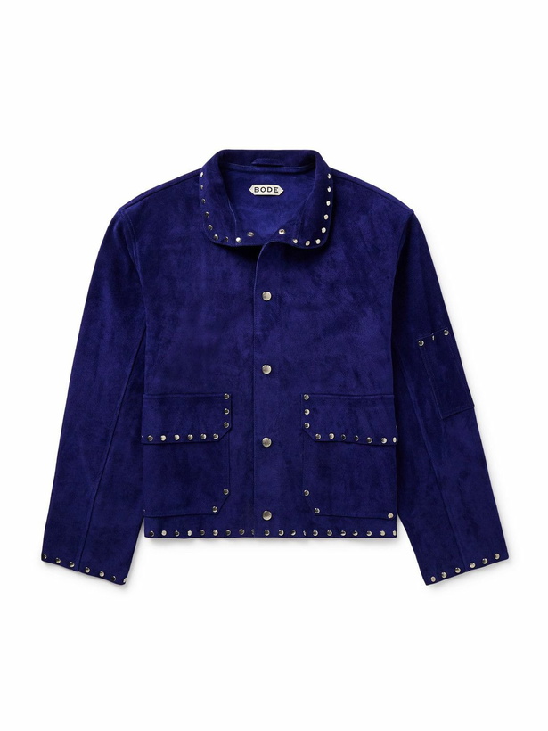 Photo: BODE - Studded Suede Jacket - Blue