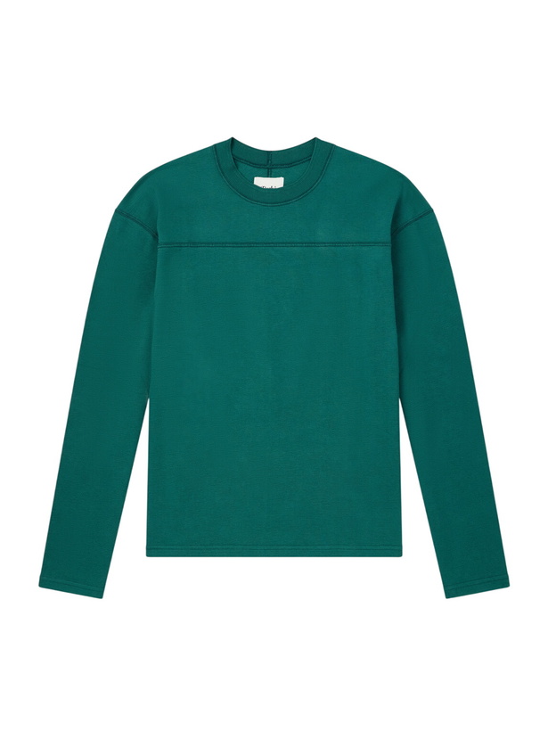 Photo: Drake's - 77 Appliquéd Cotton-Jersey T-Shirt - Green