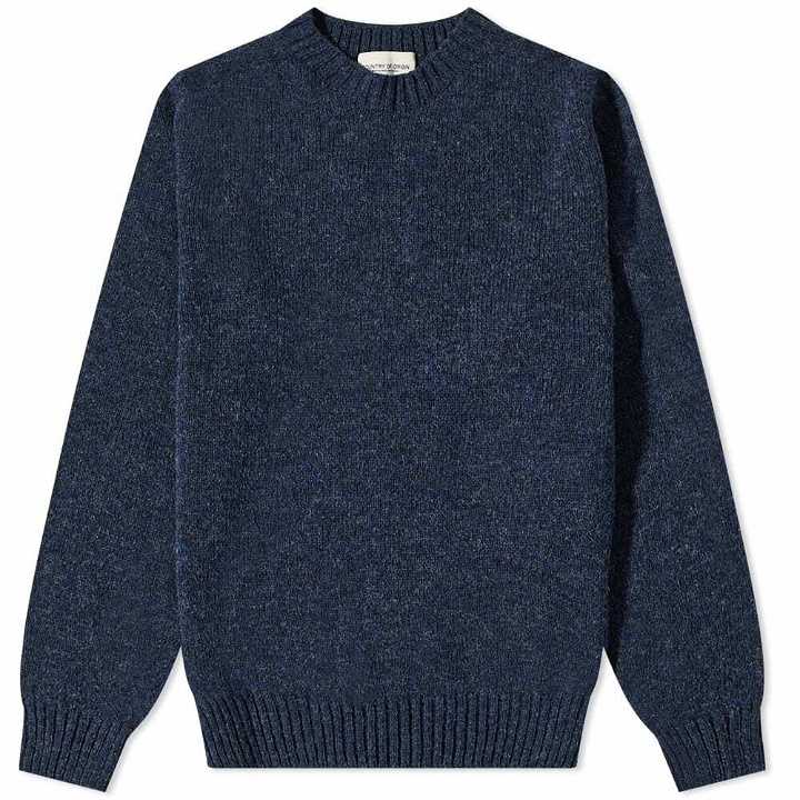 Photo: Country Of Origin Men's Supersoft Seamless Crew Knit in Vintage Heather Navy