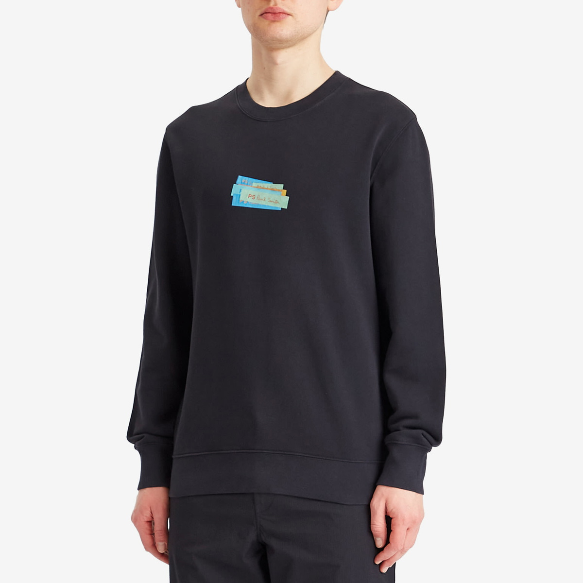 Paul Smith Men's PS Label Print Sweatshirt in Blue