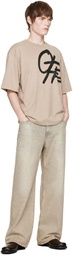 Off-White Beige Spray Logo Skate S/S T-shirt