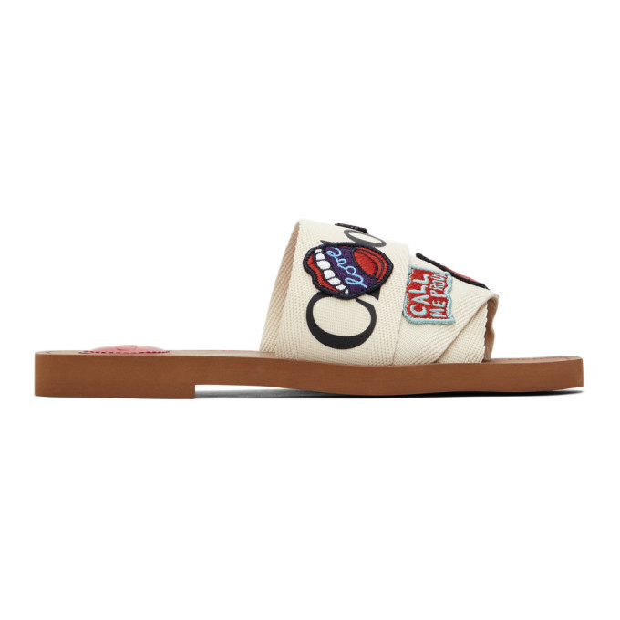 【関税＆送料込み】ChloAC Woody Flat Sandals Chloé Woody Logo Slide Sandals | Saks Fifth Avenue