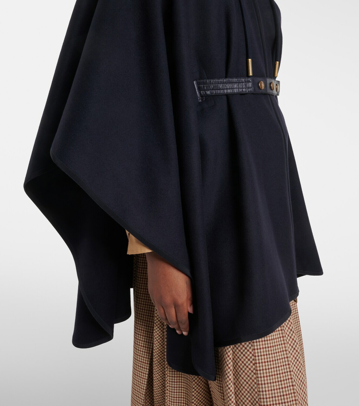 Moncler Belted wool-blend cape