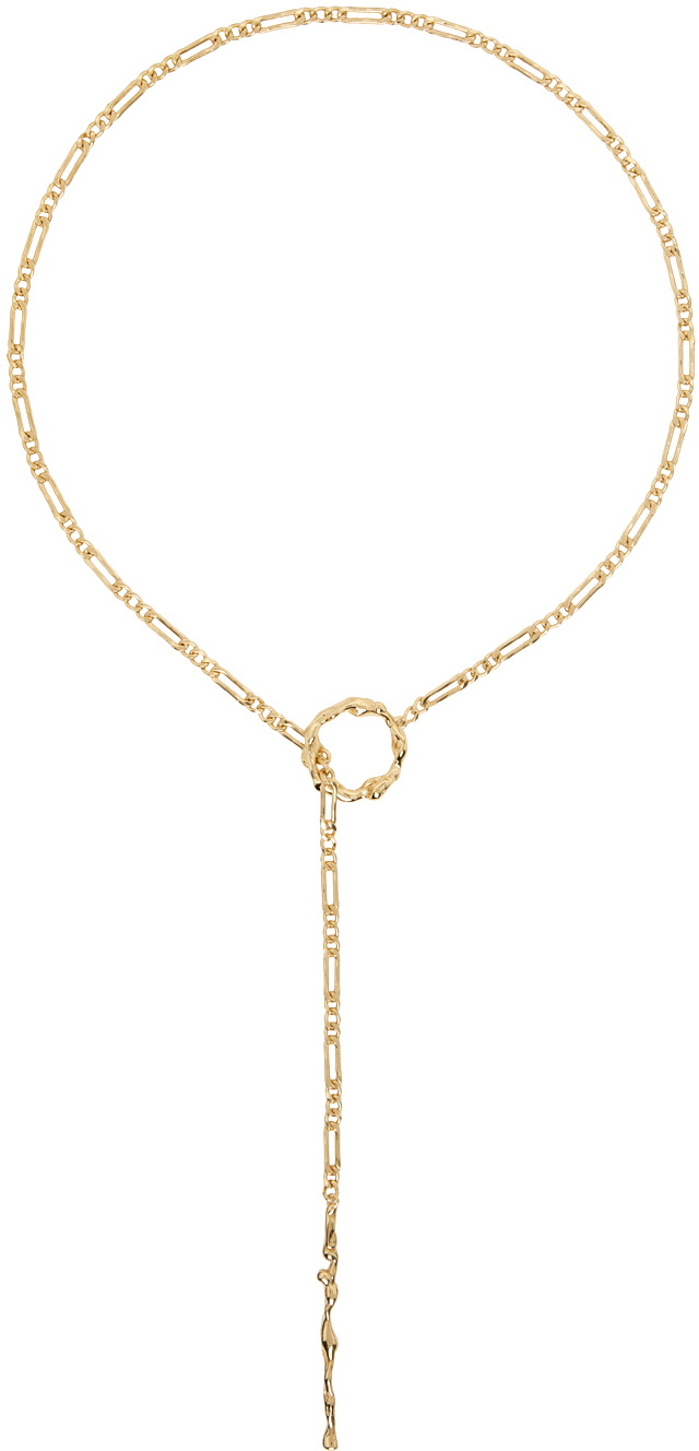 FARIS Gold Lava Lariat Necklace