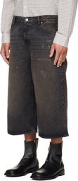 OUR LEGACY Black Capri Cut Denim Shorts