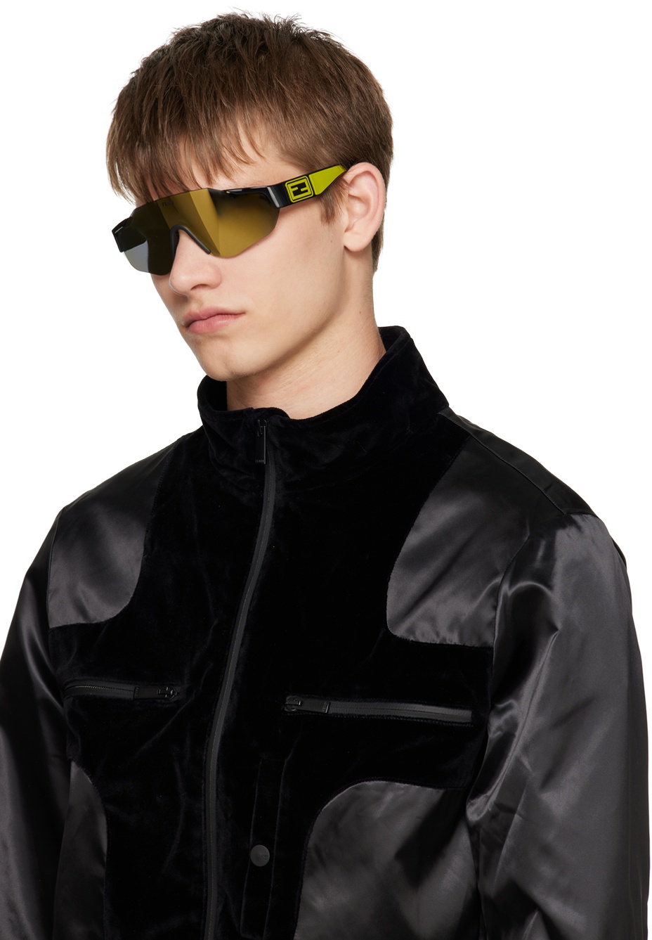 Fendi Black & Green Sport Baguette Sunglasses Fendi