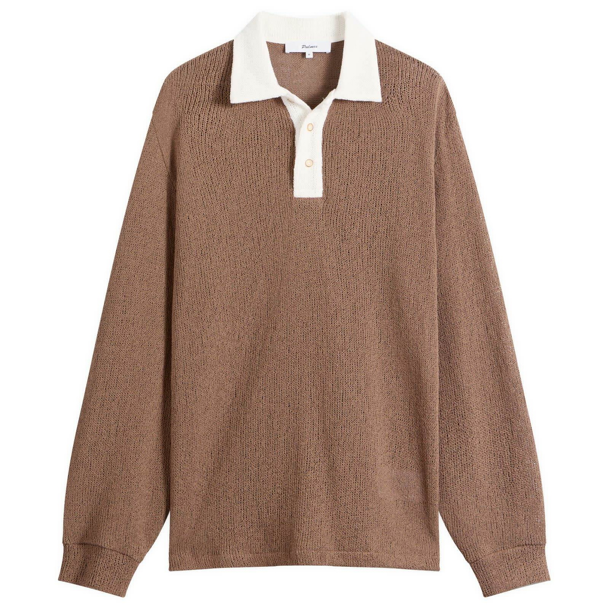 Palmes Men's Knitted Rugby Shirt in Brown