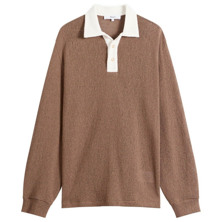 Photo: Palmes Men's Knitted Rugby Shirt in Brown