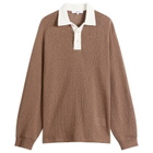 Palmes Men's Knitted Rugby Shirt in Brown