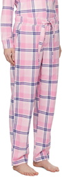 Tekla Pink Check Pyjama Pants