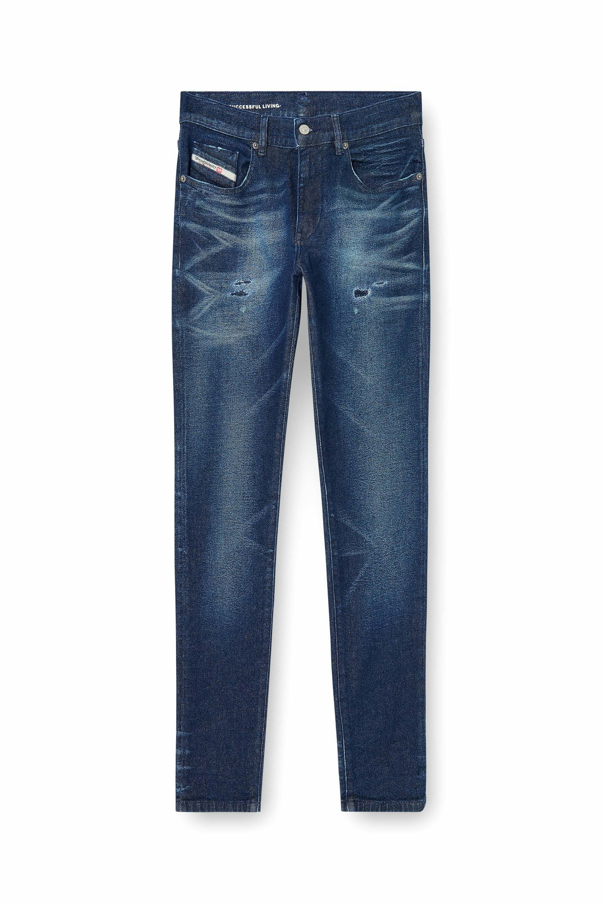 Diesel Slim Jeans Regular Waist 2019 D-Strukt, Dark blue, Zip fly