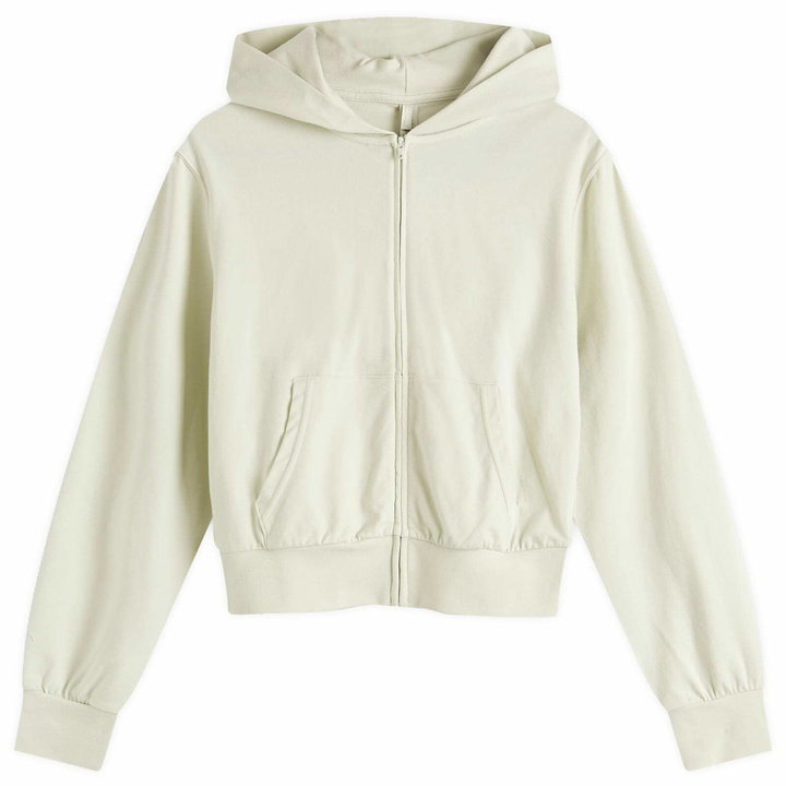 Photo: SKIMS Women's Cotton Jersey Zip Up Slim Hoodie in Spearmint