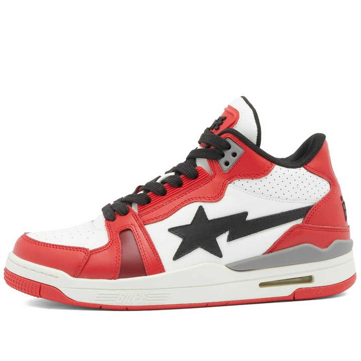 Photo: A Bathing Ape Men's Clutch Sta #1 Mid Sneakers in Red