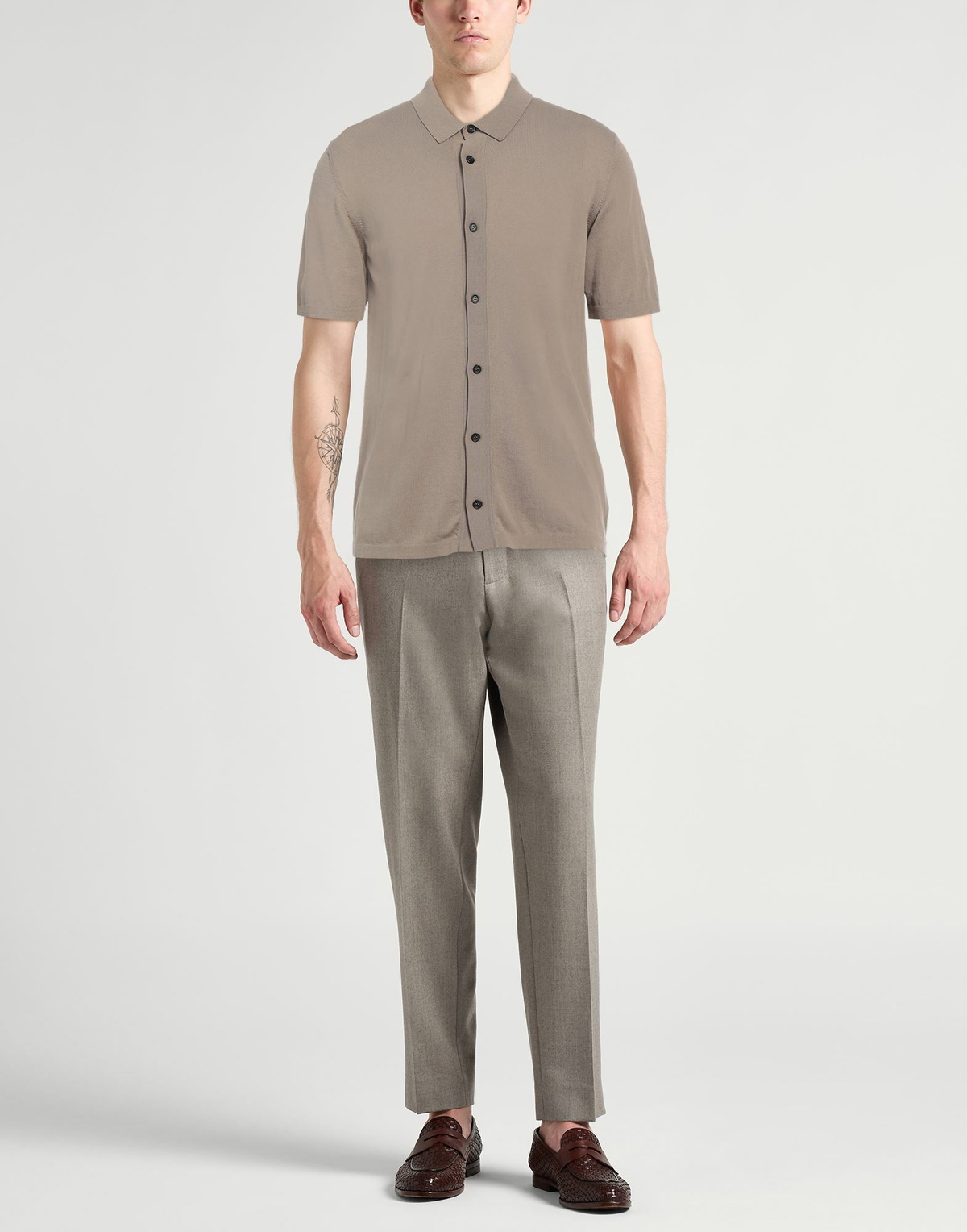 Roberto Collina Mens Shirt Khaki