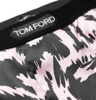TOM FORD - Velvet-Trimmed Zebra-Print Stretch-Silk Satin Boxer Shorts - Pink