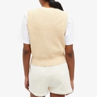 Maison Kitsuné Women's Handwriting Crop Vest in Chalk Yellow Melange