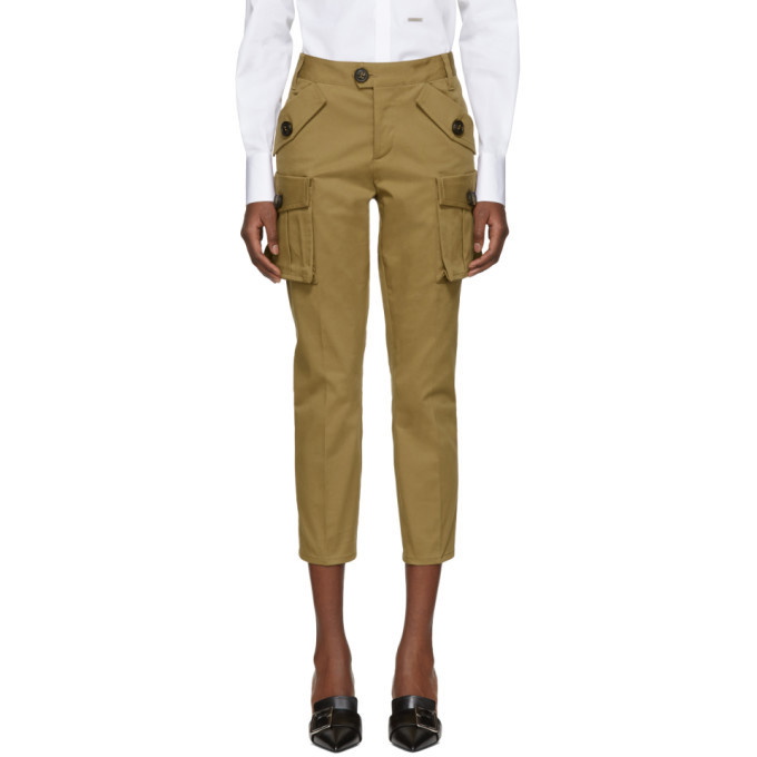 Photo: Dsquared2 Khaki Multi-Pocket Trousers