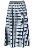 Simkhai Micah Scalloped Knit Midi Skirt Blue