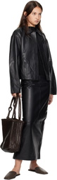 St. Agni Black Cocoon Leather Jacket