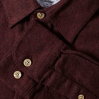 Portuguese Flannel Men's Teca Flannel Shirt in Bordeaux