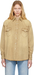 Carter Young Beige Western Denim Shirt