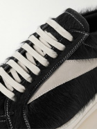 Rick Owens - Vintage Suede-Trimmed Calf Hair Sneakers - Black