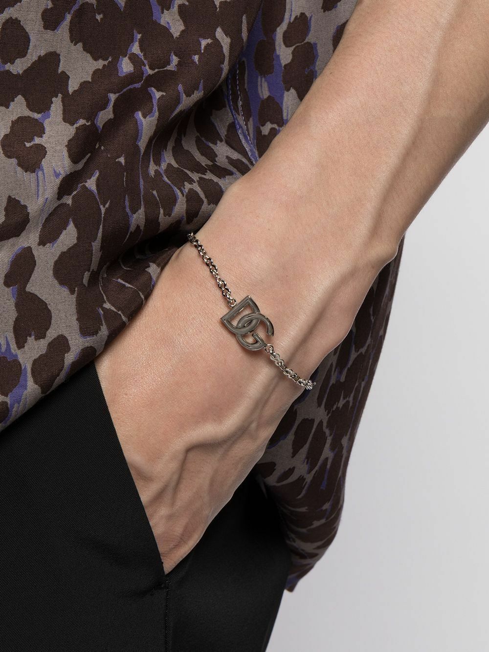 Dolce & Gabbana Silver-Tone Logo Chain Bracelet