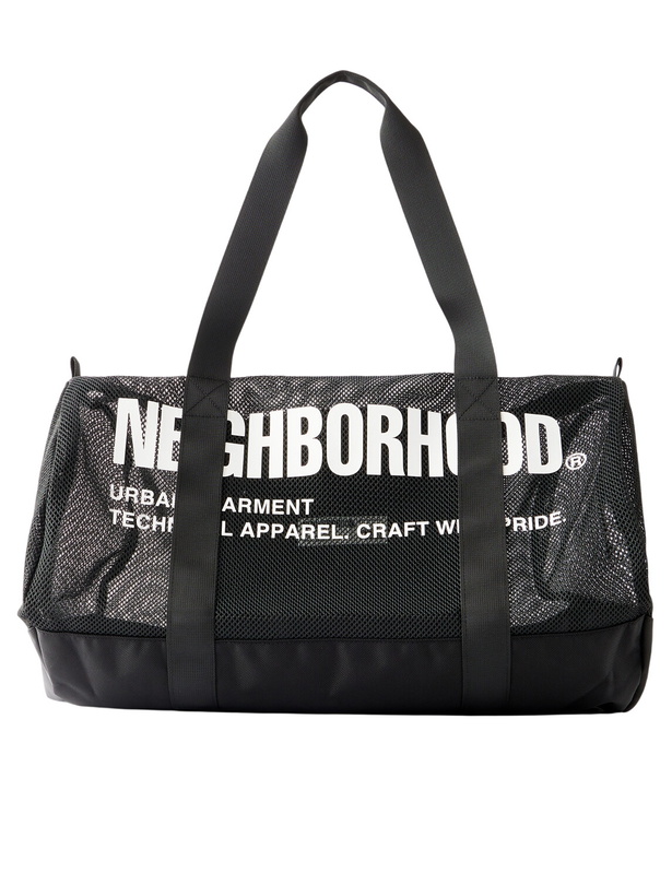 Photo: Neighborhood - Logo-Print Mesh Weekend Bag