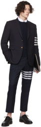 Thom Browne Navy Wool 4-Bar Blazer