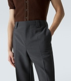 Versace Cropped wool and mohair straight pants