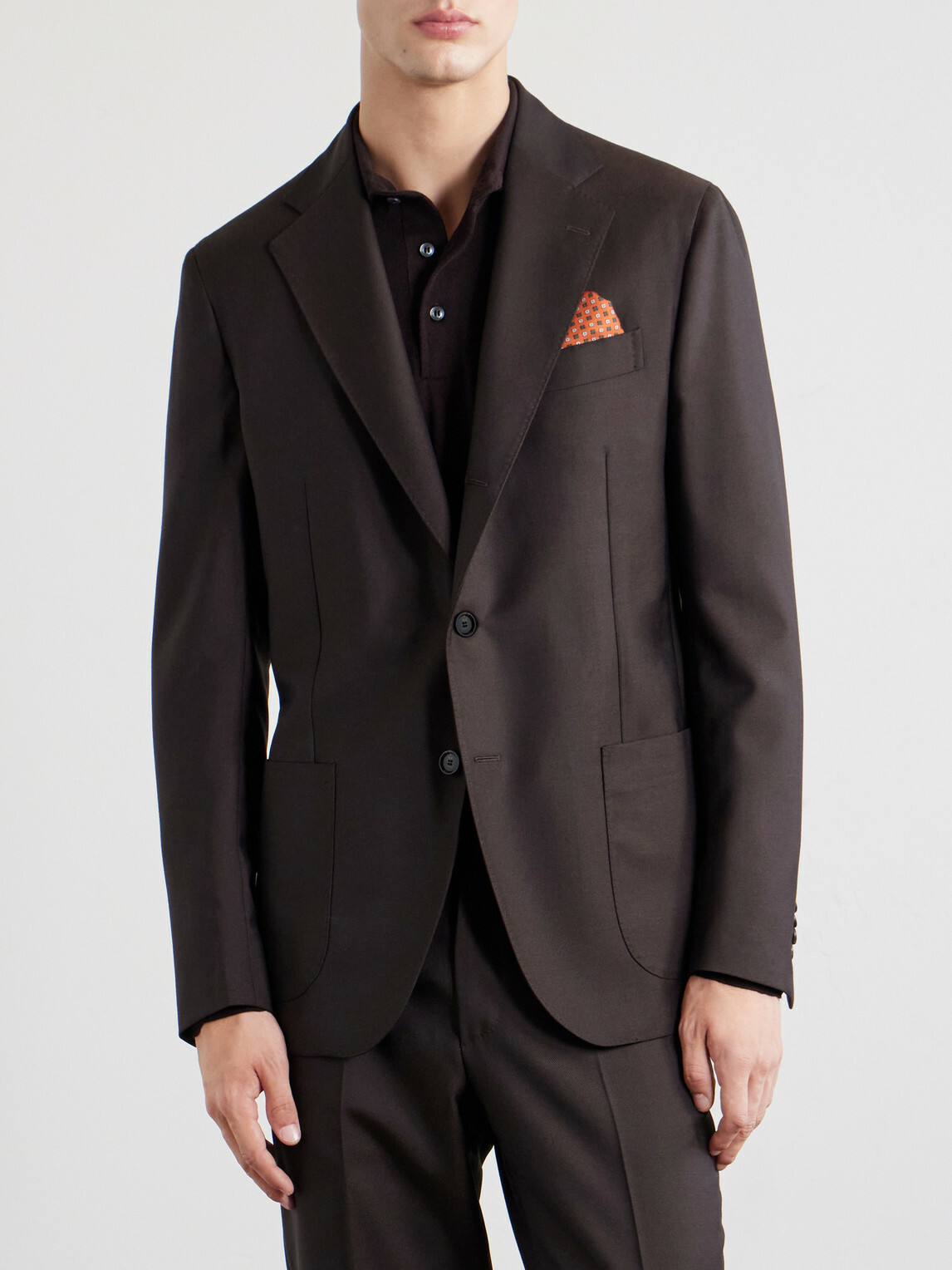 De Petrillo - Posillipo Virgin Wool-Twill Suit Jacket - Brown