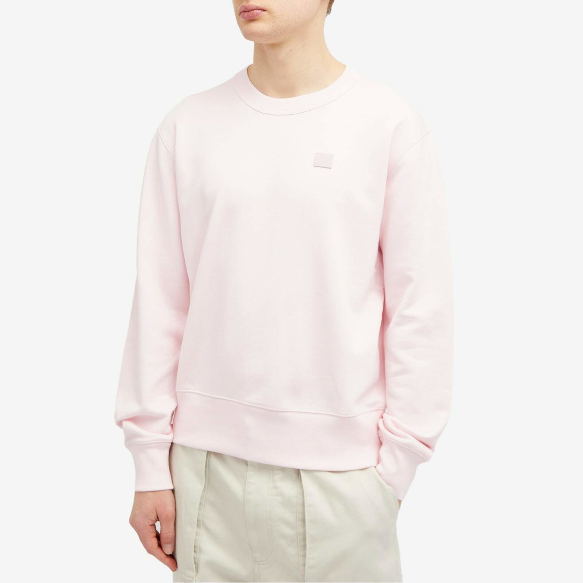 Acne Studios Men's Fairah X Face Crew Sweat in Light Pink Acne Studios