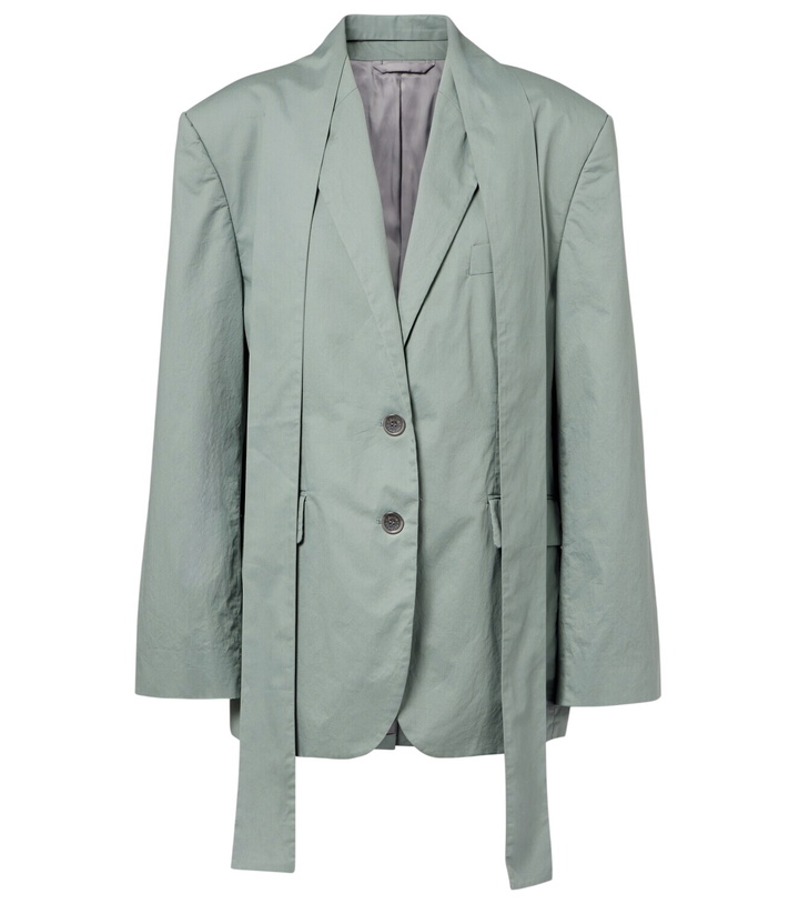 Photo: Acne Studios Scarf-detail oversized cotton twill blazer