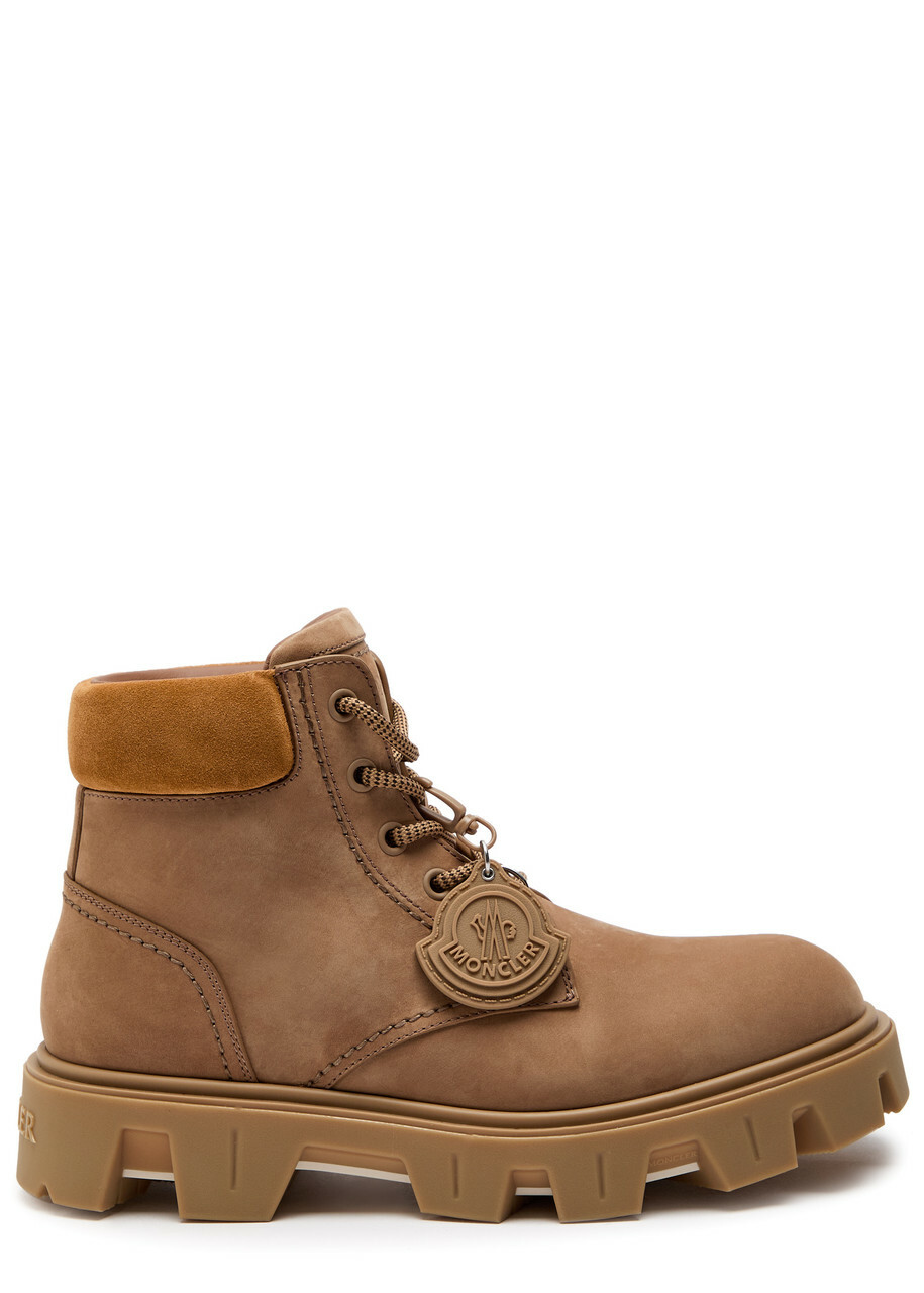 Moncler - Peka Trek Leather-Trimmed Nubuck Hiking Boots