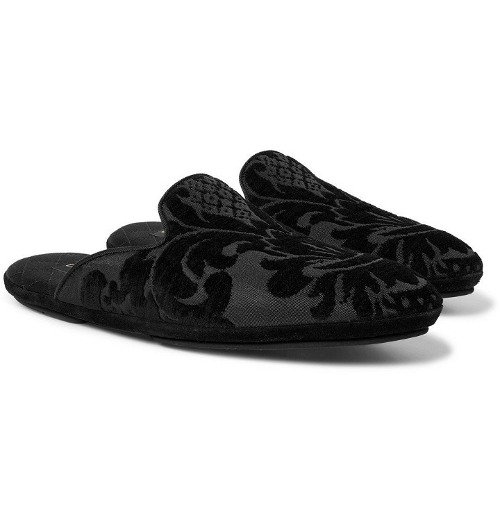 Photo: Dolce & Gabbana - Flocked Twill Backless Loafers - Men - Black